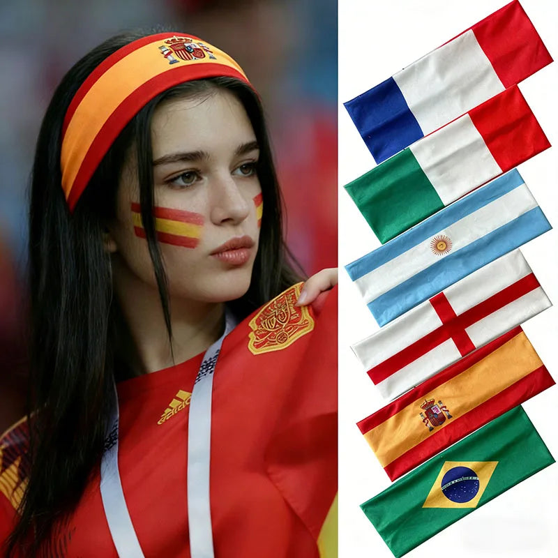 National Team Flag Sport Headband | Soccer Matchday Fan Hair Accessory